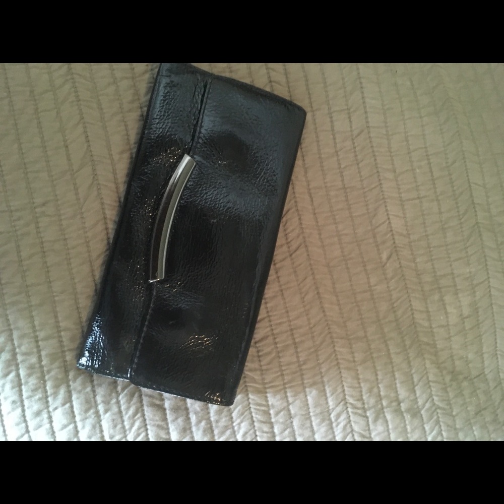 Black patten leather Hobo wallet